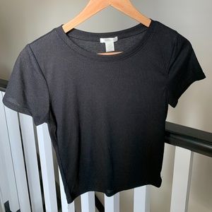 Basic Black Crop Top